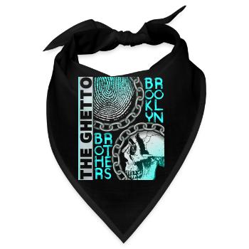 Vintage-Design New York Brooklyn mit Totenkopf - Bandana - Schwarz - Vorne