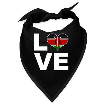 Ich liebe Kenia Herz Flagge Kenia - Bandana - Schwarz - Vorne