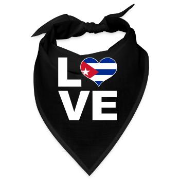 Ich liebe Kuba Herz Flagge Kuba - Bandana - Schwarz - Vorne