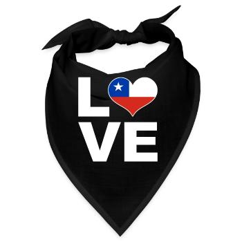 Ich liebe Chile Herz Flagge Chile - Bandana - Schwarz - Vorne