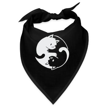 Yin Yang Katzen Design - Bandana - Schwarz - Vorne