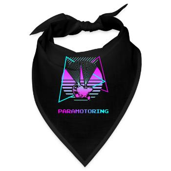 Retro Vintage Classic Paramotoring Paragliding - Bandana - Schwarz - Vorne