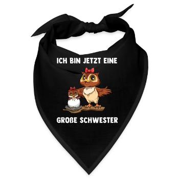 Eule Große Schwester Ich bin jetzt ein Große - Bandana - Schwarz - Vorne