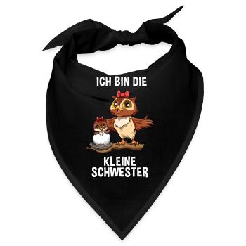 Eule kleine Schwester - Ich bin die kleine - Bandana - Schwarz - Vorne