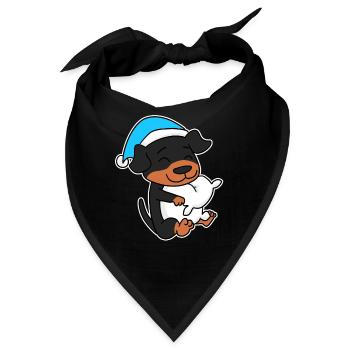 Hund Hunderasse Rottweiler - Bandana - Schwarz - Vorne