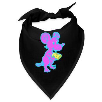 Maus Nager Käse Kinder Kleinkind Baby Nager Tier - Bandana - Schwarz - Vorne