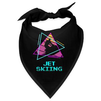 Classic Vintage Retro Jet Skiing Ski Skier - Bandana - Schwarz - Vorne