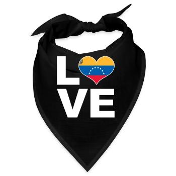 Ich liebe Venezuela Herz Flagge Venezuela - Bandana - Schwarz - Vorne