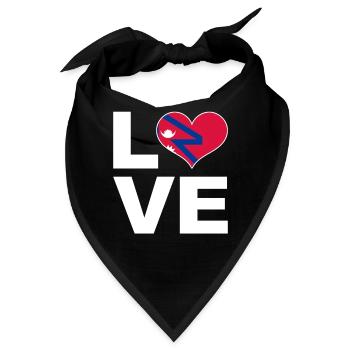 Ich liebe Nepal Herz Flagge Nepal - Bandana - Schwarz - Vorne