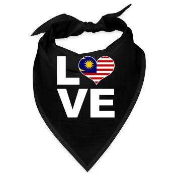 Ich liebe Malaysia Herz Flagge Malaysia - Bandana - Schwarz - Vorne