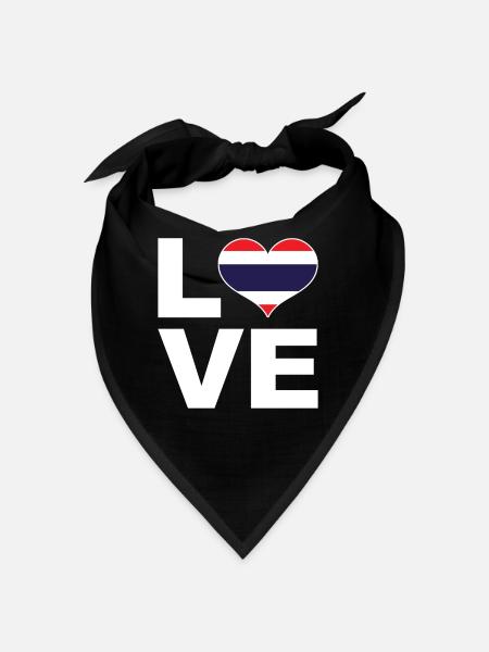 Ich liebe Thailand Herz Flagge Thailand - Bandana - Schwarz