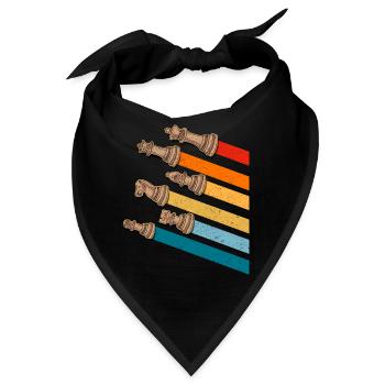 Schachfiguren Vintage Farben - Bandana - Schwarz - Vorne
