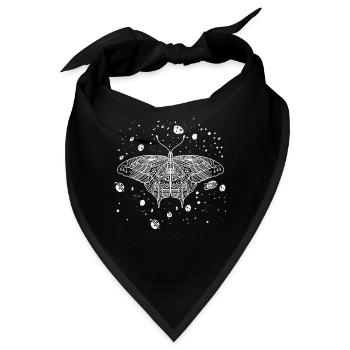 Himmlischer Schmetterling Nachthimmel Linienkunst - Bandana - Schwarz - Vorne