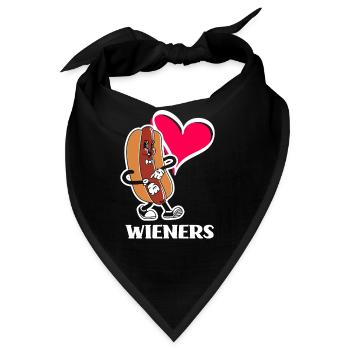 Hot Dog Hot Dogs Liebhaber Geschenk - Bandana - Schwarz - Vorne