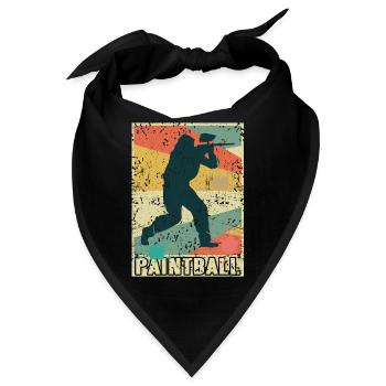 Retro Vintage PAINTBALL Player Baller Design - Bandana - Schwarz - Vorne