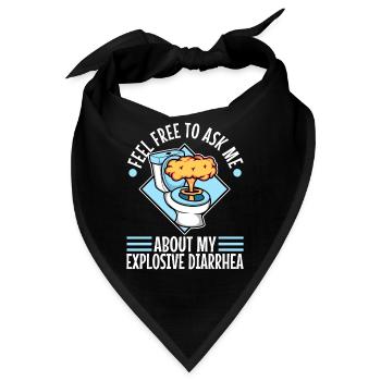 Ask me about my explosive diarrhea - Bandana - Schwarz - Vorne