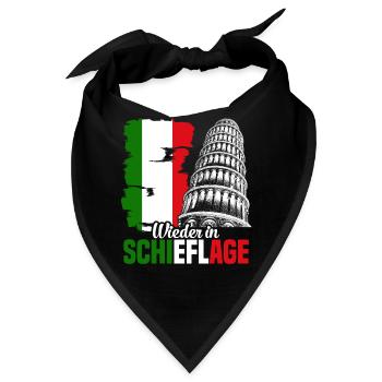 Schiefe Turm Pisa wieder in Schieflage Italien - Bandana - Schwarz - Vorne