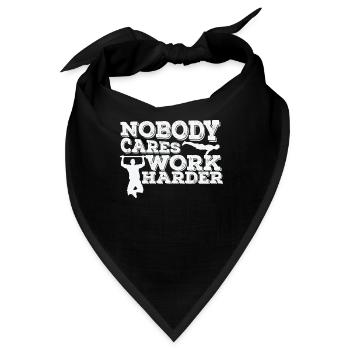 Nobody cares Work Harder Fitness Workout - Bandana - Schwarz - Vorne