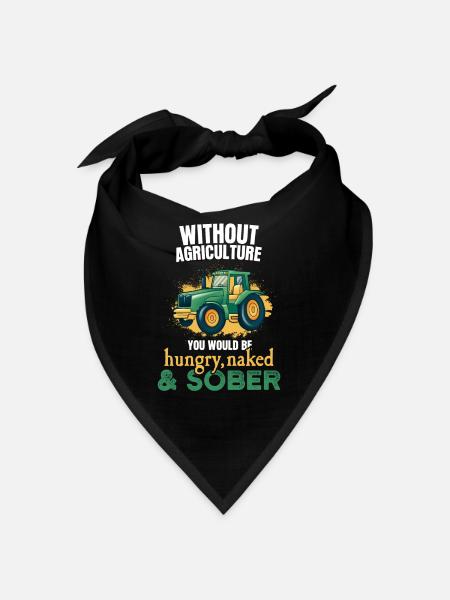 Sans l’agriculture, vous auriez faim et nu Tracto - Bandana - noir - Devant