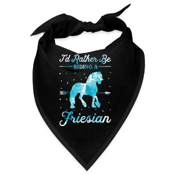 Reiten Eines Friesischen Pferdes - Bandana - Schwarz - Vorne