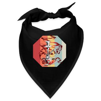Shisha Tshirt Herren Damen Wasserpfeife Pfeife - Bandana - Schwarz - Vorne