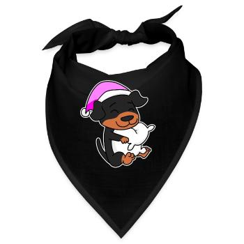 Hund Hunderasse Rottweiler - Bandana - Schwarz - Vorne