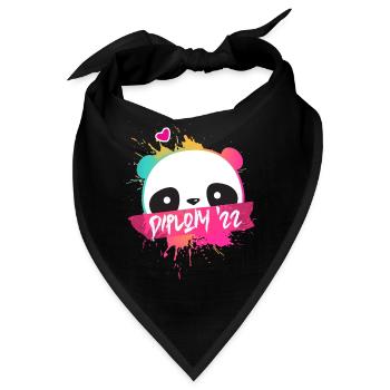 Diplom '22 Motto mit Panda - Diplom Abschluss 2022 - Bandana - Schwarz - Vorne