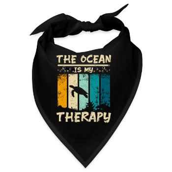 The ocean is my therapy - Bandana - Schwarz - Vorne