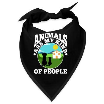 Animals are my kind of people - Bandana - Schwarz - Vorne
