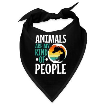 Animals are my kind of people - Bandana - Schwarz - Vorne