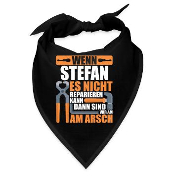 Vorname Stefan Name Geburtstag Geschenk - Bandana - Schwarz - Vorne