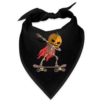 Halloween Skater Kürbis Skelett Dabbin - Bandana - Schwarz - Vorne
