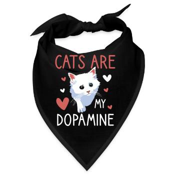 Süße Katzen Sind Mein Dopamin Crazy Cat Lady - Bandana - Schwarz - Vorne