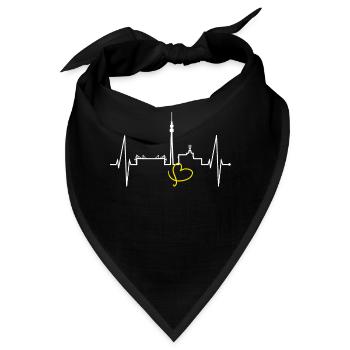 Dortmund Skyline Herzschlag Stadion Fan Dortmunder - Bandana - Schwarz - Vorne