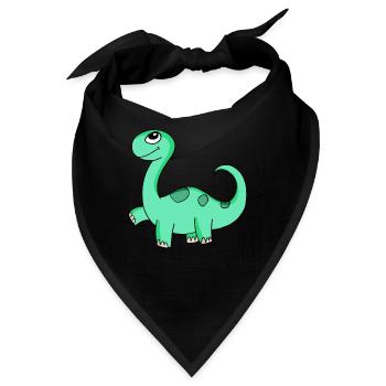 Dinosaurier Motiv - Bandana - Schwarz - Vorne