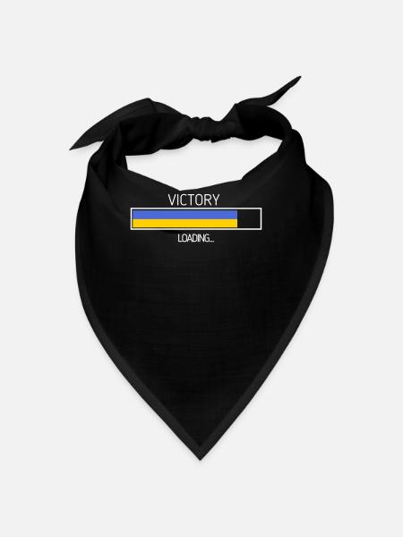 Victory Loading Ukrainische Flagge Ukraine Symbol - Bandana - Schwarz - Vorne