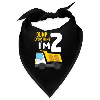 Dump Everything I'm 2 Birthday Construction 2nd - Bandana - Schwarz - Vorne
