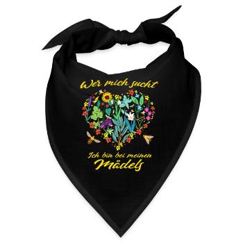 Bin bei meinen Mädels Bienen Honig Imker Imkerei - Bandana - Schwarz - Vorne
