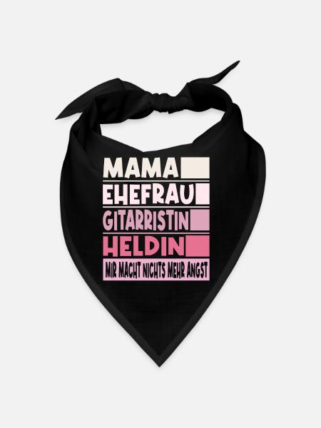 Gitarristin Mama Ehefrau Heldin - Bandana - Schwarz - Vorne