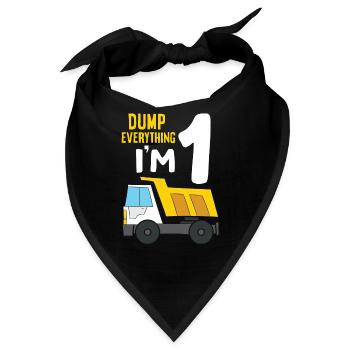 Dump Everything I'm 1 Birthday Construction 1st - Bandana - Schwarz - Vorne