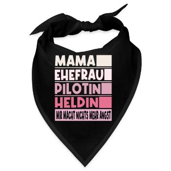 Pilotin Mama Ehefrau Heldin - Bandana - Schwarz - Vorne