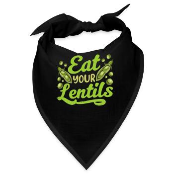Iss Deine Linsen Linsensuppe Essen Linse - Bandana - Schwarz - Vorne