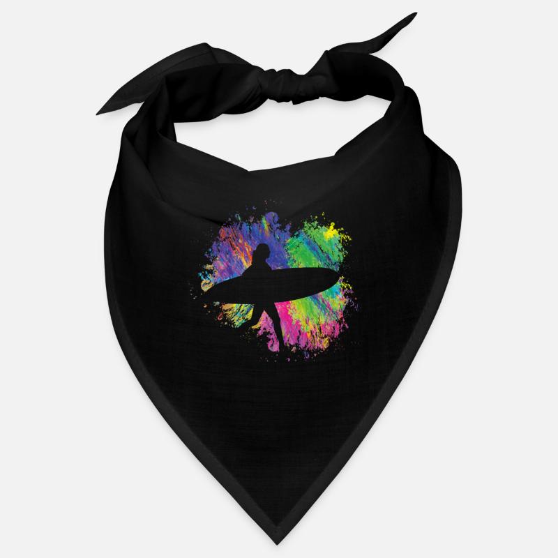 Sommersurfer Mit Brett Bunt Bandana