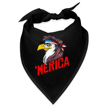 'Merica Bald Eagle Mullet USA American Flag - Bandana - Schwarz - Vorne