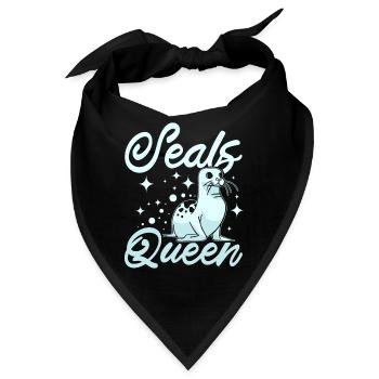Women Girl Seals queen - Bandana - Schwarz - Vorne