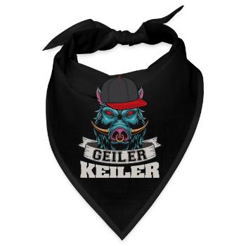 Geiler Keiler | Lustiges Wildschwein Jagd - Bandana - Schwarz - Vorne