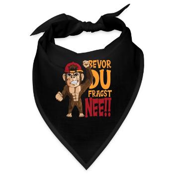 Affe mit Baseballkappe bevor du fragst nee! Affen - Bandana - Schwarz - Vorne
