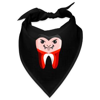 Dentists Tooth In Vampire Costume On Halloween - Bandana - Schwarz - Vorne