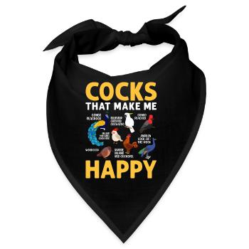 Erwachsene männliche Vögel Sammlung Hahn Lustige - Bandana - Schwarz - Vorne
