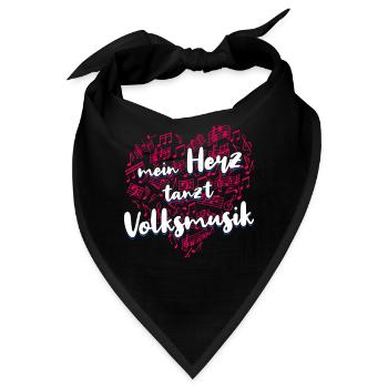Volksmusik Party Dorffest Ouftit Deutsche Schlager - Bandana - Schwarz - Vorne